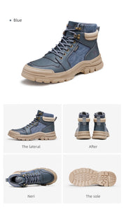 GOLDEN CARMEL Men's Sports Fashion Premium Quality Genuine Leather Outdoors Sports Sneaker Boot Shoes - Divine Inspiration Styles