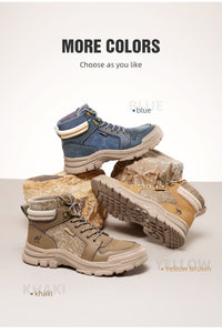 GOLDEN CARMEL Men's Sports Fashion Premium Quality Genuine Leather Outdoors Sports Sneaker Boot Shoes - Divine Inspiration Styles