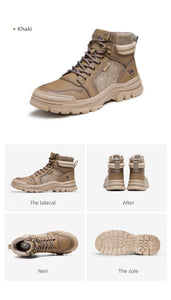 GOLDEN CARMEL Men's Sports Fashion Premium Quality Genuine Leather Outdoors Sports Sneaker Boot Shoes - Divine Inspiration Styles