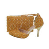 BAYA Women's Fashion Elegant Flower Lace Design Wedding Shoes with Matching Handbag - Divine Inspiration Styles