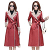 BELLA Design Women's Fine Fashion Genuine Leather Cashmere Plush Fur Coat - Divine Inspiration Styles