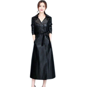 BELLA Design Women's Fine Fashion Long Luxury Designer Leather Blazer Coat Jacket - Divine Inspiration Styles