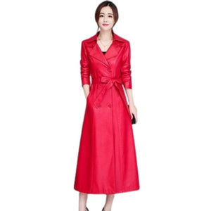 BELLA Design Women's Fine Fashion Long Luxury Designer Leather Blazer Coat Jacket - Divine Inspiration Styles