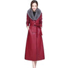BELLA Design Women's Fine Fashion Long Luxury Designer Leather Plush Fur Coat - Divine Inspiration Styles
