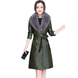 BELLA Design Women's Fine Fashion Luxury Designer Leather Plush Fur Coat - Divine Inspiration Styles