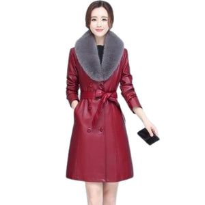 BELLA Design Women's Fine Fashion Luxury Designer Leather Plush Fur Coat - Divine Inspiration Styles