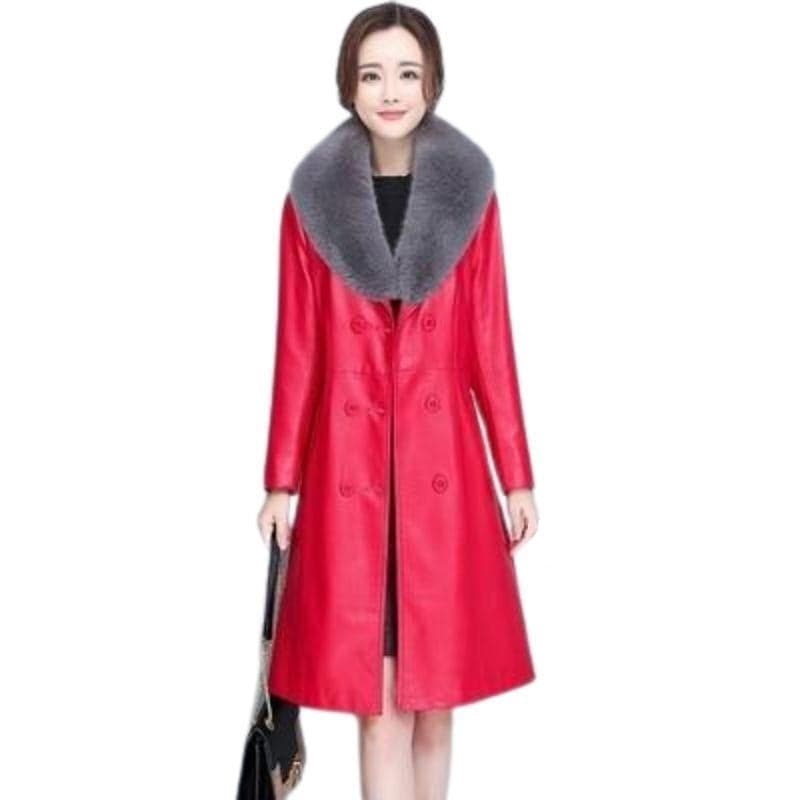 BELLA Design Women's Fine Fashion Luxury Designer Leather Plush Fur Coat - Divine Inspiration Styles
