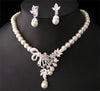 BELLA Design Women's Fine Fashion Vintage Bouquet of Flowers Rhinestones & Beads Pearl Jewelry Set