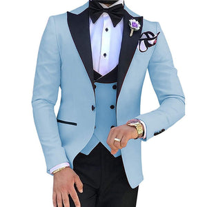 HARLEY SUITS Men's Fashion Formal 3PCS Tuxedo (Jacket + Pants + Vest) Suit Set - Divine Inspiration Styles