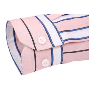 CAIZIYIJIA Men's Classic Trendy Fashion Casual Long Sleeves Stripes Dress Shirt - Divine Inspiration Styles