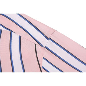 CAIZIYIJIA Men's Classic Trendy Fashion Casual Long Sleeves Stripes Dress Shirt - Divine Inspiration Styles
