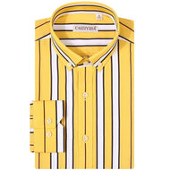 CAIZIYIJIA Men's Classic Trendy Fashion Casual Long Sleeves Stripes Dress Shirt - Divine Inspiration Styles