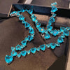 CHARLIN Women's Fashion Elegant Luxury Statement Sea Blue Cubic Zirconia Necklace - Divine Inspiration Styles