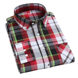 CHEDRA Design Men's Trendy Fashion Plaid Style Casual Business Dress Shirt - Divine Inspiration Styles