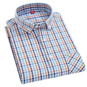 CHEDRA Design Men's Trendy Fashion Plaid Style Casual Business Dress Shirt - Divine Inspiration Styles