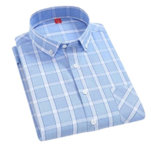 CHEDRA Design Men's Trendy Fashion Plaid Style Casual Business Dress Shirt - Divine Inspiration Styles