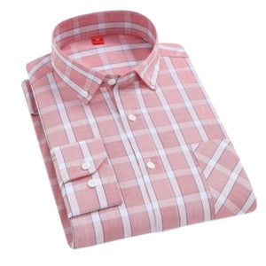 CHEDRA Design Men's Trendy Fashion Plaid Style Casual Business Dress Shirt - Divine Inspiration Styles