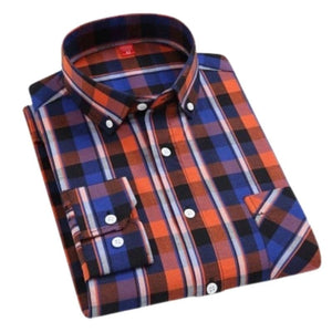 CHEDRA Design Men's Trendy Fashion Plaid Style Casual Business Dress Shirt - Divine Inspiration Styles