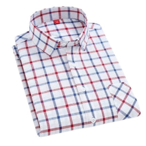 CHEDRA Design Men's Trendy Fashion Plaid Style Casual Business Dress Shirt - Divine Inspiration Styles