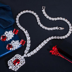 CWW Women's Fashion Elegant Stylish Silver-Plated Luxury Cubic Zirconia Jewelry Set - Divine Inspiration Styles
