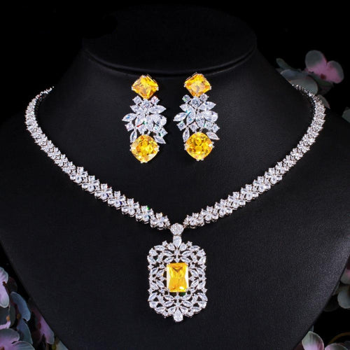 CWW Women's Fashion Elegant Stylish Silver-Plated Luxury Cubic Zirconia Jewelry Set - Divine Inspiration Styles