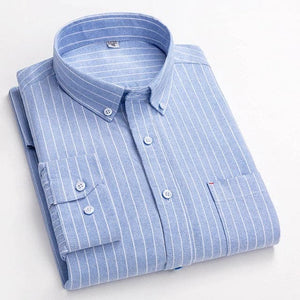 DAVY Men's Fashion Premium Quality Long Sleeves 100% Cotton Dress Shirt - Divine Inspiration Styles