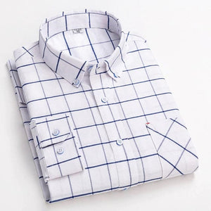 DAVY Men's Fashion Premium Quality Long Sleeves 100% Cotton Dress Shirt - Divine Inspiration Styles