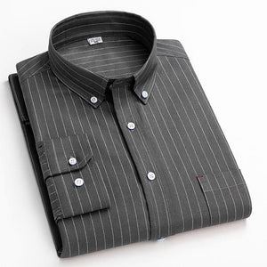 DAVY Men's Fashion Premium Quality Long Sleeves 100% Cotton Dress Shirt - Divine Inspiration Styles