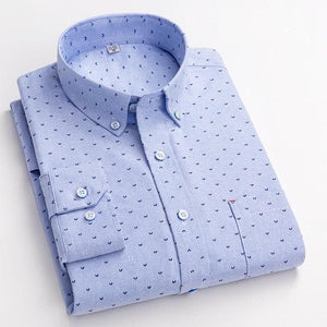 DAVY Men's Fashion Premium Quality Long Sleeves 100% Cotton Dress Shirt - Divine Inspiration Styles