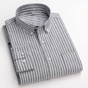 DAVY Men's Fashion Premium Quality Long Sleeves 100% Cotton Dress Shirt - Divine Inspiration Styles