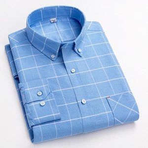 DAVY Men's Fashion Premium Quality Long Sleeves 100% Cotton Dress Shirt - Divine Inspiration Styles