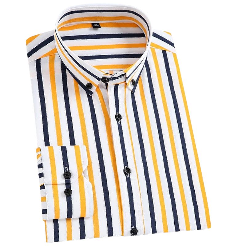 DAYTON Design Men's Fashion Premium Quality Soft Stretch Business Casual Dress Shirt