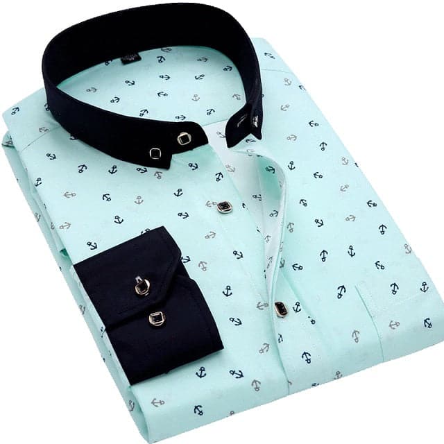 DAVY Men's Fashion Premium Quality Stylish Design Long Sleeves Teal Gr – Divine Inspiration Styles