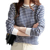 EMG Women's Fine Fashion Autumn Winter Stylish Geometric Houndstooth Designer Sweater - Divine Inspiration Styles