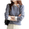 EMG Women's Fine Fashion Autumn Winter Stylish Geometric Houndstooth Designer Sweater - Divine Inspiration Styles