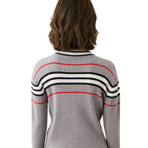 EMG Women's Fine Fashion Autumn Winter Stylish Stripes Designer Sweater - Divine Inspiration Styles