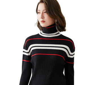 EMG Women's Fine Fashion Autumn Winter Stylish Stripes Designer Sweater - Divine Inspiration Styles