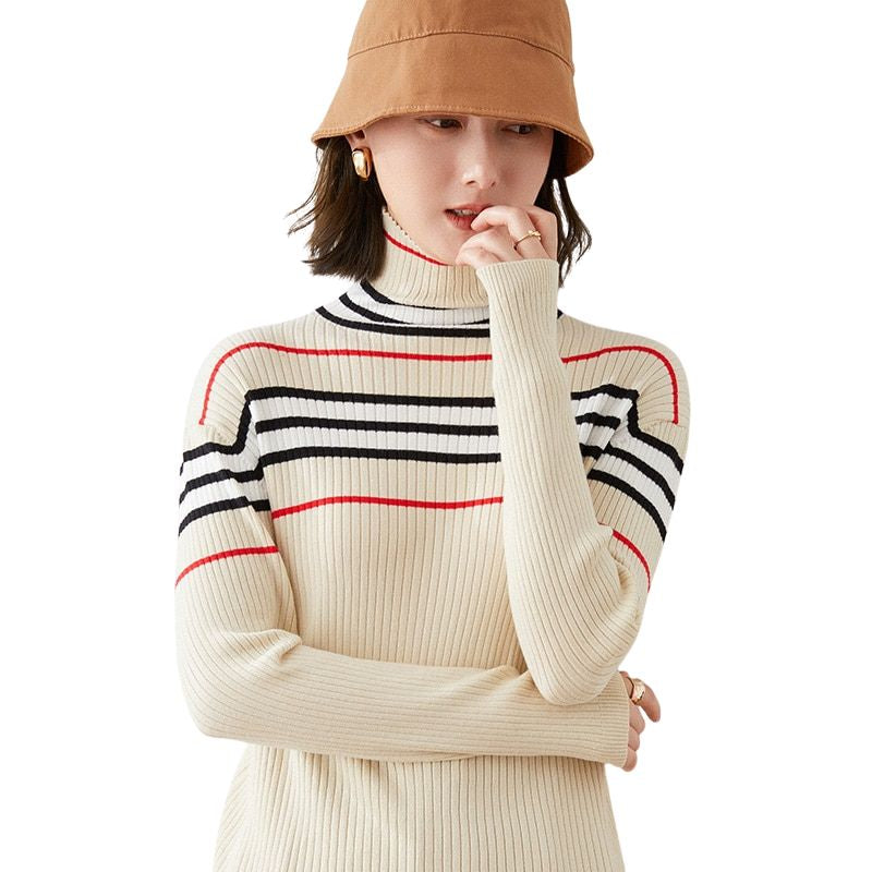 EMG Women's Fine Fashion Autumn Winter Stylish Stripes Designer Sweater - Divine Inspiration Styles