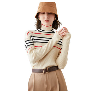 EMG Women's Fine Fashion Autumn Winter Stylish Stripes Designer Sweater - Divine Inspiration Styles