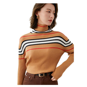 EMG Women's Fine Fashion Autumn Winter Stylish Stripes Designer Sweater - Divine Inspiration Styles
