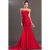 EMMY FORMAL Women's Elegant Fine Fashion Vintage Mermaid Cap Sleeve Red Formal Dress