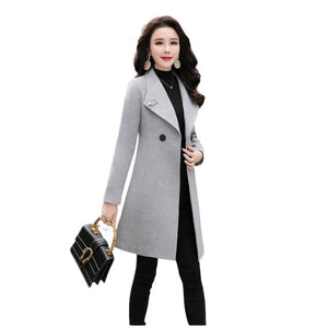 GLORIA Design Women's Fine Fashion Elegant Luxury Style Designer Wool Coat - Divine Inspiration Styles