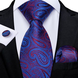 DBG VIP Design Collection Men's Fashion Luxury Purple Red Blue 100% Premium Quality Silk Tie Set - Divine Inspiration Styles