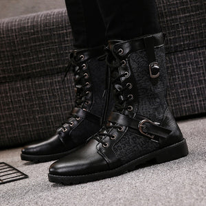 MEBS Men's Fashion Stylish Designer Leather Lace-Up Ankle Boots Work Dress Shoes Black / 7 MEBS Men's Fashion Stylish Designer Leather Lace-Up Ankle Boots Work Dress Shoes Black / 7