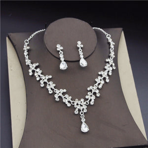 CM Women's Fashion Elegant Style Royal Queen Bridal Tiara Crown Earrings Necklace Jewelry Set - Divine Inspiration Styles
