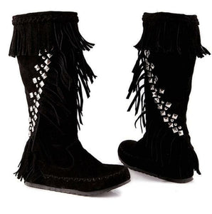 WESLEY Design Women's Stylish Elegant Fashion Suede Leather Accent Bohemian Style Fringe Mid-Calf Boot Shoes - Divine Inspiration Styles