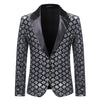 PARKLEES Men's Fashion Shiny Plaid Gold Silver Black Sequin Glitter Fancy Embellished Blazer Jacket - Divine Inspiration Styles