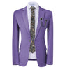 GMSUITS Men's Fashion Formal Luxury Style Purple Polka Dots Blazer Suit Jacket