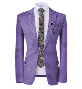 GMSUITS Men's Fashion Formal Luxury Style Mint Green Polka Dots Blazer Suit Jacket - Divine Inspiration Styles