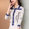 GLORIA Design Women's Fashion Premium Quality Luxury Style Geometric Print Blouse - Divine Inspiration Styles